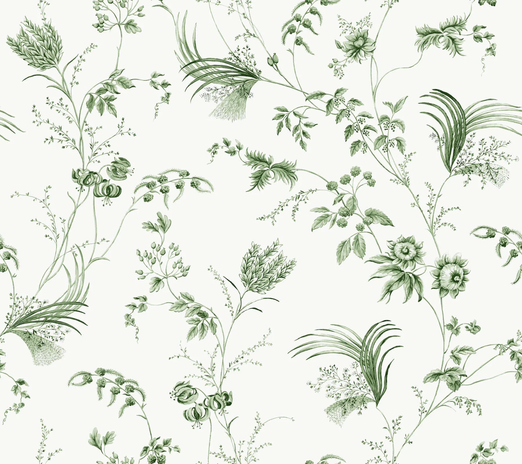 Ronald Redding Floral Lace wallpaper, color Green, SKU MX9680