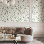 Ronald Redding Floral Lace wallpaper, color Green, SKU MX9680