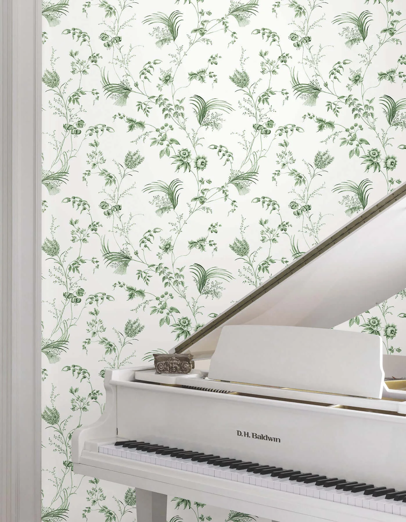 Ronald Redding Floral Lace wallpaper, color Green, SKU MX9680