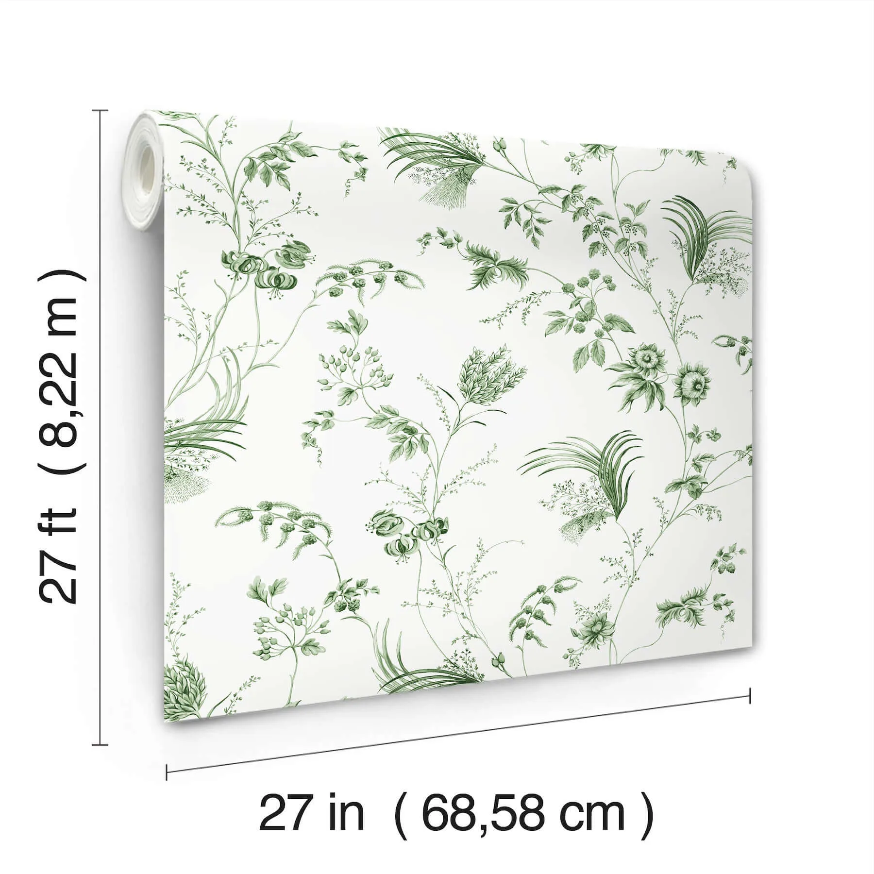 Ronald Redding Floral Lace wallpaper, color Green, SKU MX9680