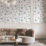 Ronald Redding Floral Lace wallpaper, color Navy, SKU MX9683