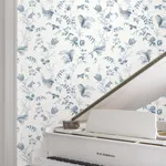 Ronald Redding Floral Lace wallpaper, color Navy, SKU MX9683