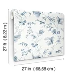 Ronald Redding Floral Lace wallpaper, color Navy, SKU MX9683