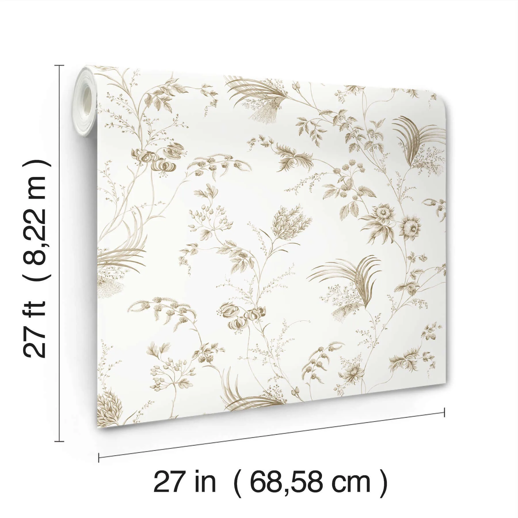 Ronald Redding Floral Lace - Taupe Wallpaper | Buy Online Ronald Redding Floral Lace wallpaper, color Taupe, SKU MX9681