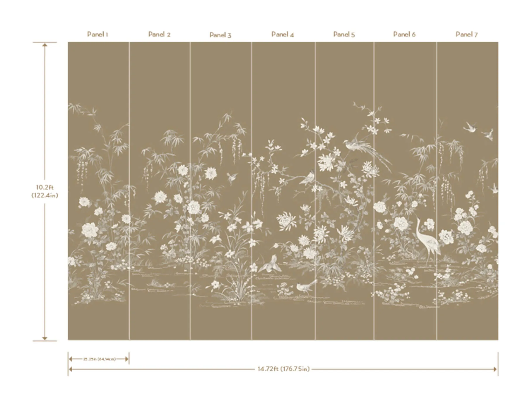 Ronald Redding Flowering Vine Chino - Brown Wallpaper | Buy Online Ronald Redding Flowering Vine Chino wallpaper, color Brown, SKU KT2263M