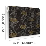 Ronald Redding French Marigold wallpaper, color Black & Gold, SKU ZA8017