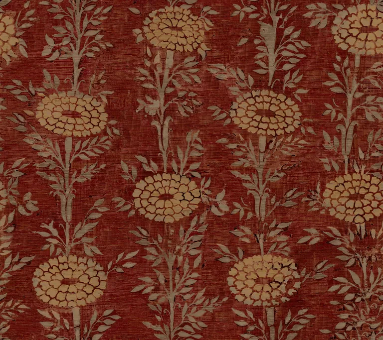 Ronald Redding French Marigold wallpaper, color Red & Gold, SKU ZA8019
