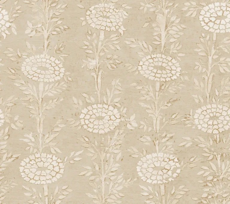 Ronald Redding French Marigold wallpaper, color Taupe & Gold, SKU ZA8018