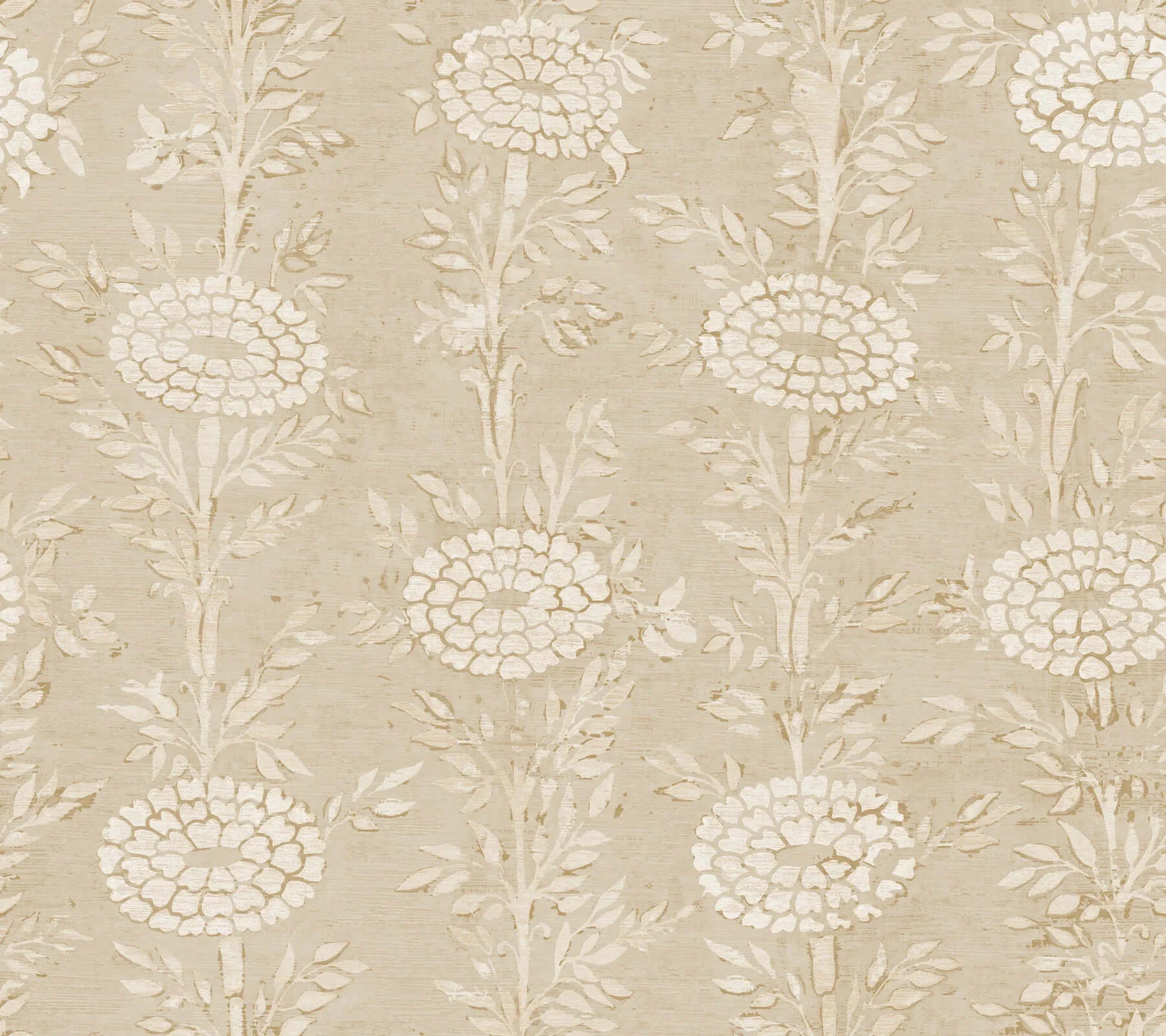 Ronald Redding French Marigold wallpaper, color Taupe & Gold, SKU ZA8018