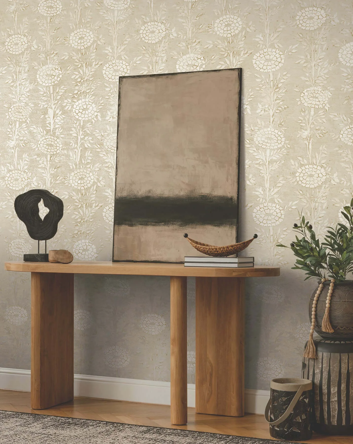 Ronald Redding French Marigold - Taupe & Gold Wallpaper | Buy Online Ronald Redding French Marigold wallpaper, color Taupe & Gold, SKU ZA8018