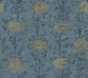 Ronald Redding French Marigold wallpaper, color Denim & Gold, SKU AF6520