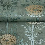 Ronald Redding French Marigold wallpaper, color Teal Green & Gold, SKU AF6519
