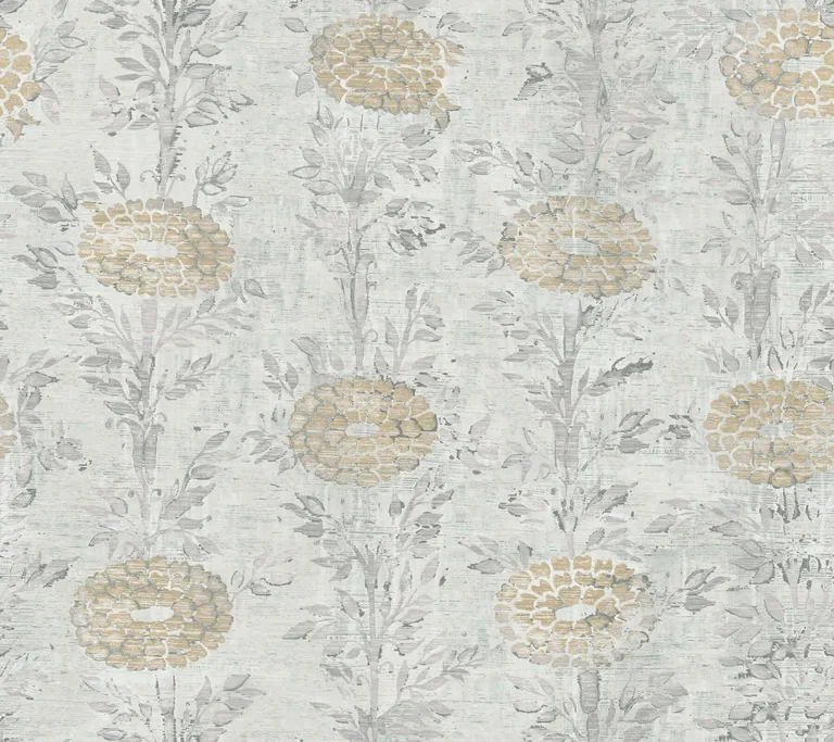 Ronald Redding French Marigold wallpaper, color White & Gold, SKU AF6516