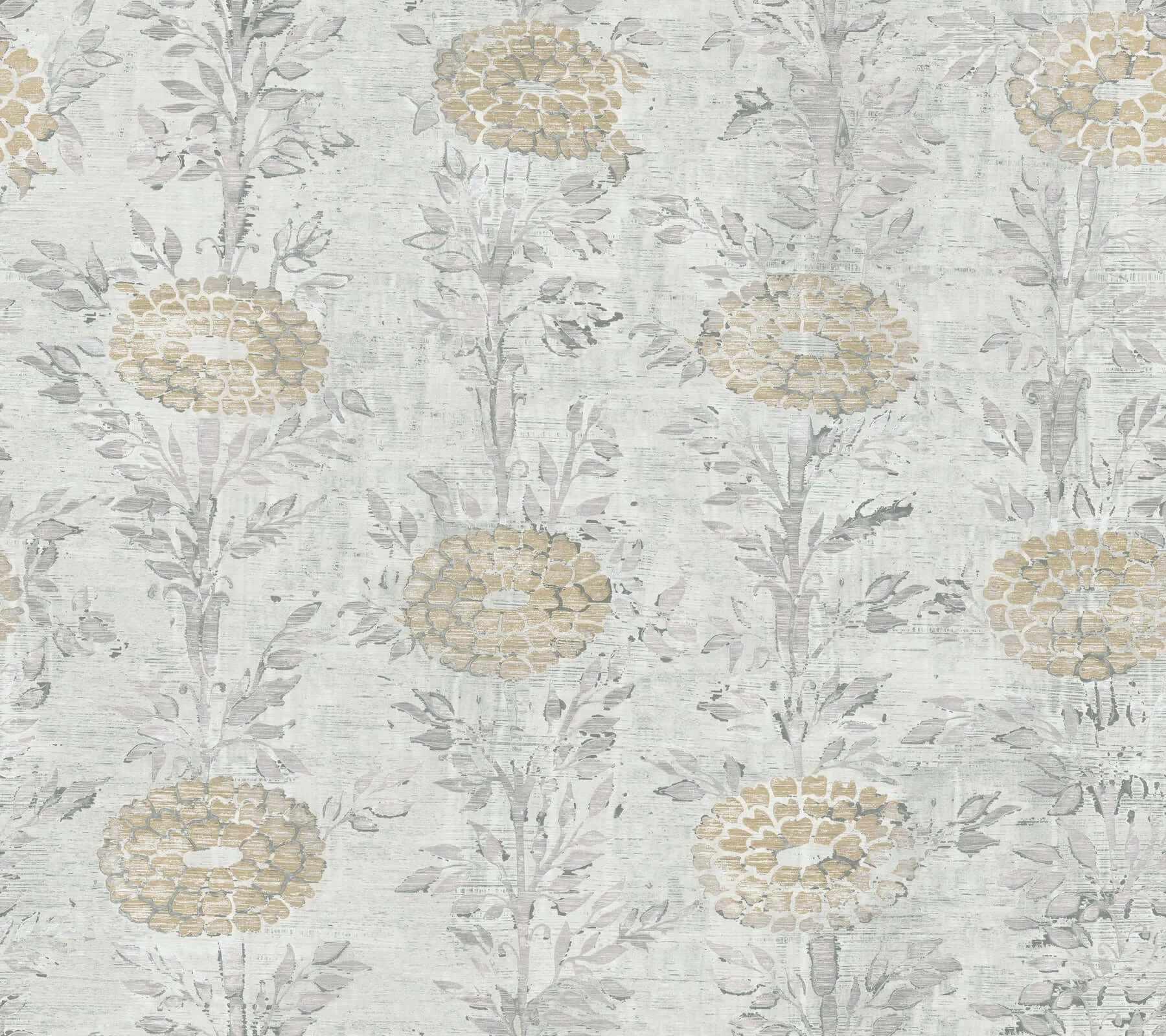 Ronald Redding French Marigold wallpaper, color White & Gold, SKU AF6516