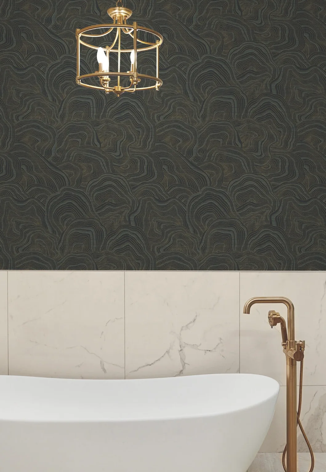 Ronald Redding Geodes wallpaper, color Black, SKU KT2162