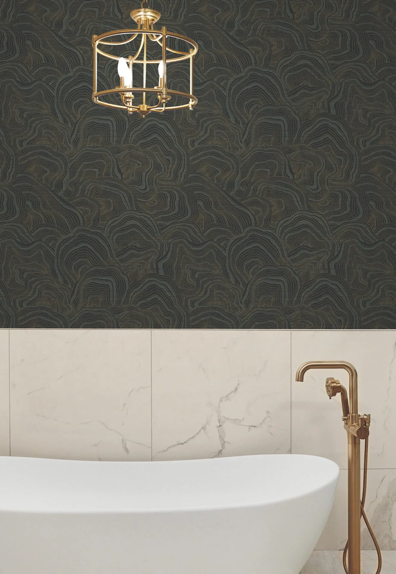 Ronald Redding Geodes wallpaper, color Black, SKU KT2162