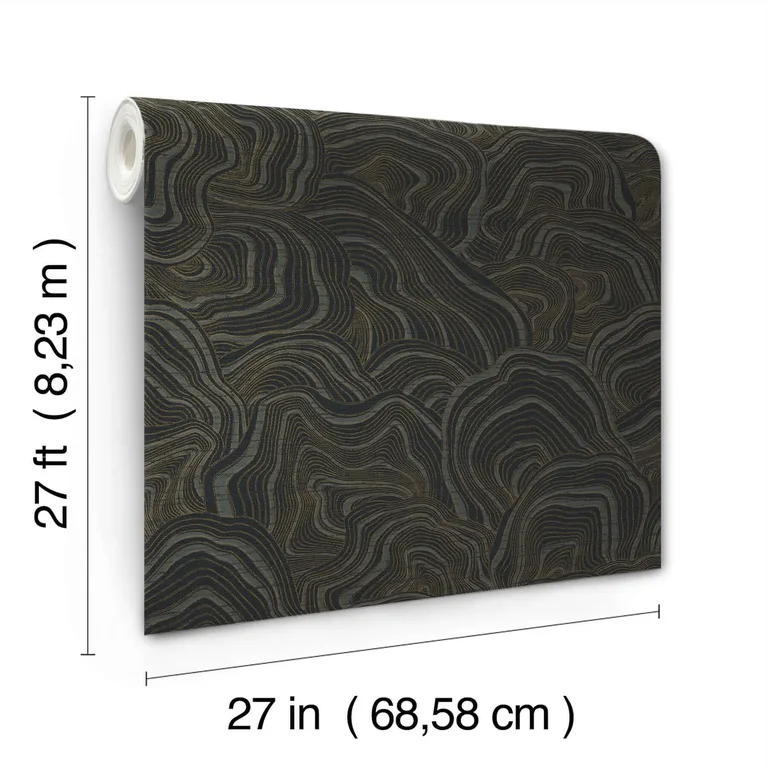 Ronald Redding Geodes wallpaper, color Black, SKU KT2162