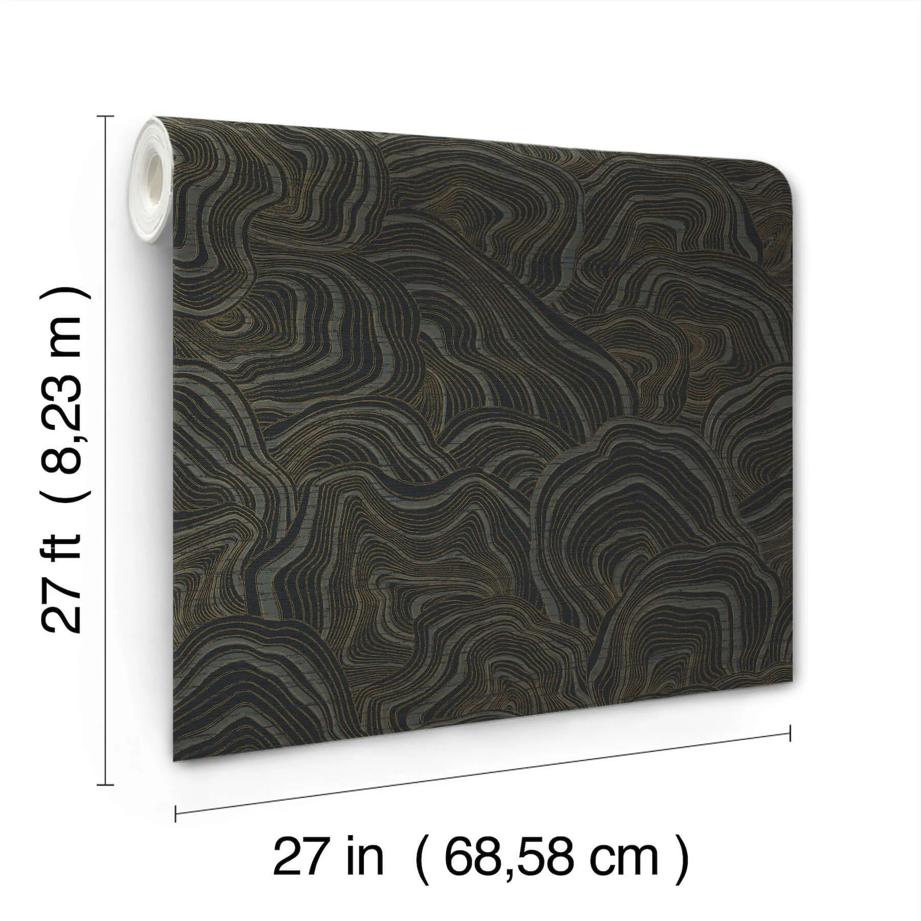 Ronald Redding Geodes wallpaper, color Black, SKU KT2162