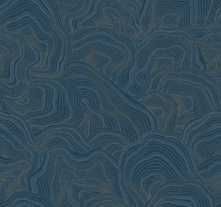 Ronald Redding Geodes wallpaper, color Navy, SKU GT4527