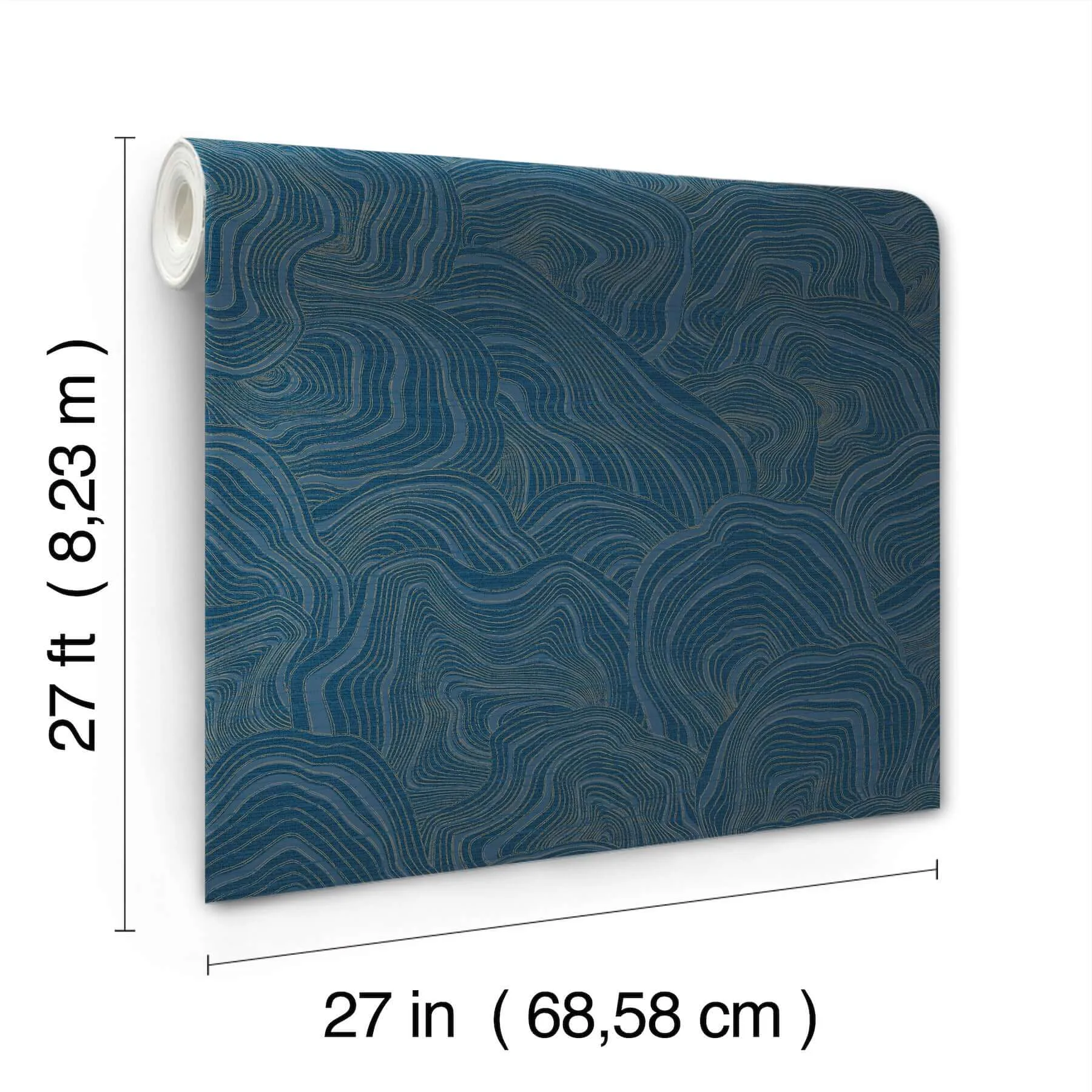 Ronald Redding Geodes wallpaper, color Navy, SKU GT4527