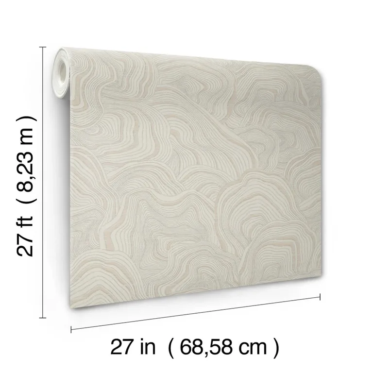 Ronald Redding Geodes wallpaper, color Taupe, SKU KT2164