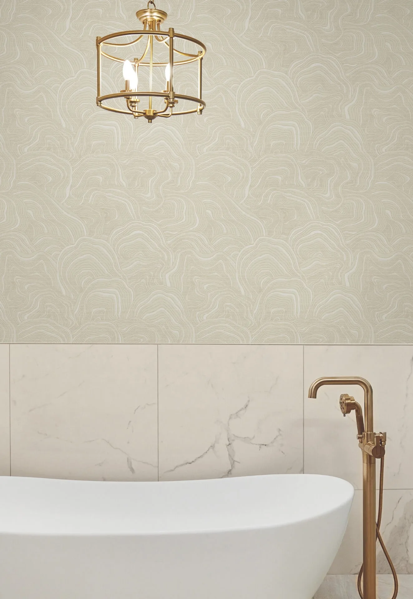 Ronald Redding Geodes wallpaper, color Cream, SKU KT2161