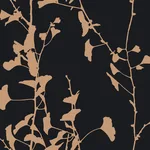Ronald Redding Ginkgo Silhouette - Black & Gold Wallpaper | Buy Online Ronald Redding Ginkgo Silhouette wallpaper, color Black & Gold, SKU VR1512