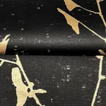 Ronald Redding Ginkgo Silhouette - Black & Gold Wallpaper | Buy Online Ronald Redding Ginkgo Silhouette wallpaper, color Black & Gold, SKU VR1512