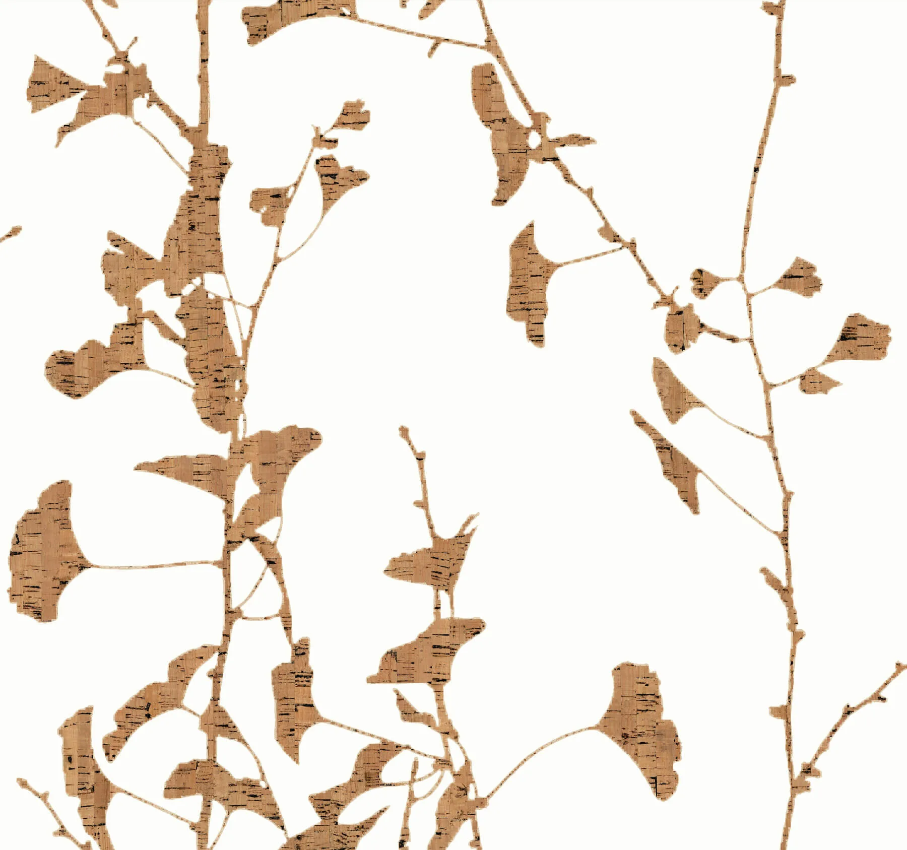 Ronald Redding Ginkgo Silhouette wallpaper, color Light Brown, SKU VR1509