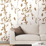 Ronald Redding Ginkgo Silhouette - Light Brown Wallpaper | Buy Online Ronald Redding Ginkgo Silhouette wallpaper, color Light Brown, SKU VR1509