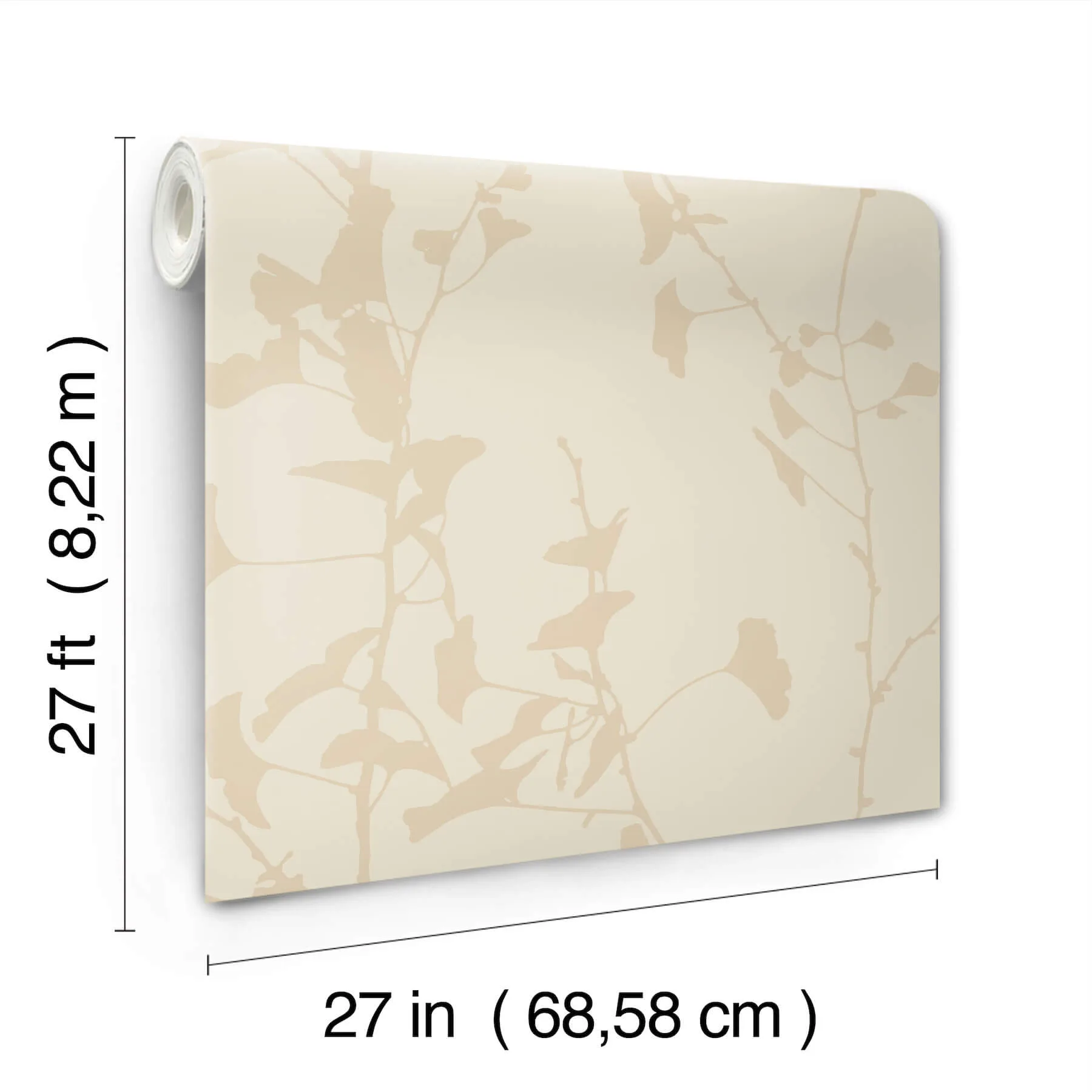 Ronald Redding Ginkgo Silhouette - Neutral Wallpaper | Buy Online Ronald Redding Ginkgo Silhouette wallpaper, color Neutral, SKU VR1511
