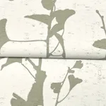 Ronald Redding Ginkgo Silhouette - Sage Wallpaper | Buy Online Ronald Redding Ginkgo Silhouette wallpaper, color Sage, SKU VR1510