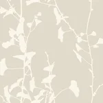 Ronald Redding Ginkgo Silhouette - Taupe Wallpaper | Buy Online Ronald Redding Ginkgo Silhouette wallpaper, color Taupe, SKU VR1507