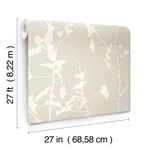 Ronald Redding Ginkgo Silhouette - Taupe Wallpaper | Buy Online Ronald Redding Ginkgo Silhouette wallpaper, color Taupe, SKU VR1507