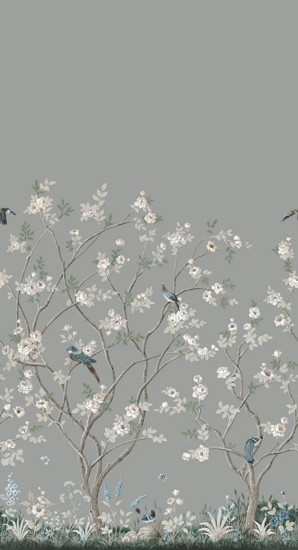 Ronald Redding Lingering Garden wallpaper, color Grey, SKU MU0313M