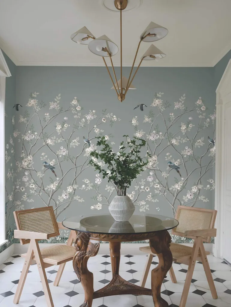 Ronald Redding Lingering Garden wallpaper, color Grey, SKU MU0313M