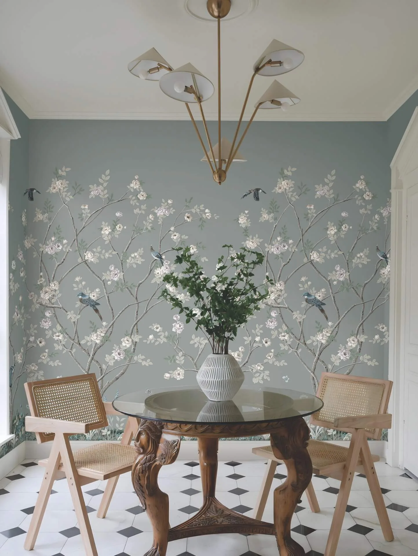 Ronald Redding Lingering Garden wallpaper, color Grey, SKU MU0313M