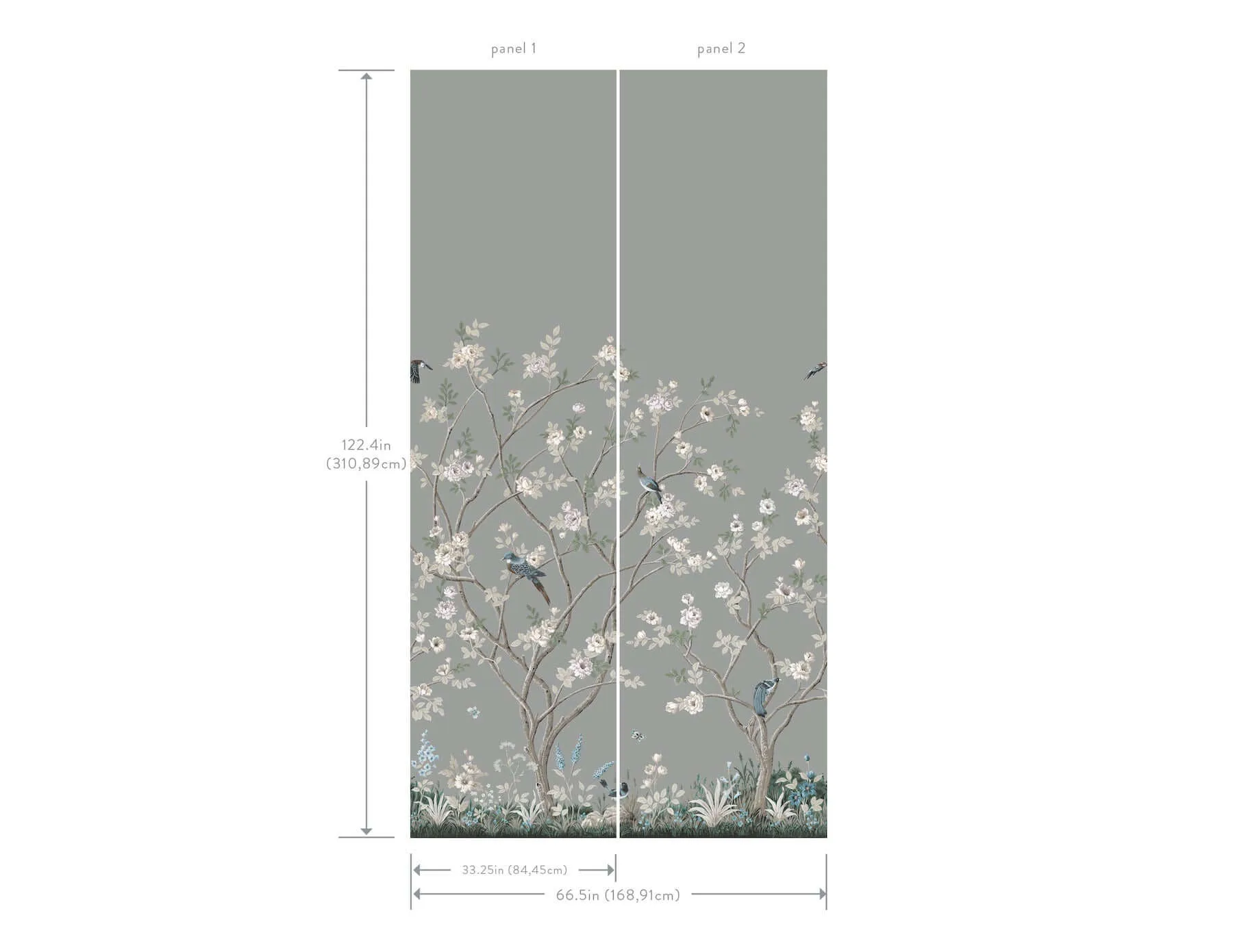 Ronald Redding Lingering Garden - Grey Wallpaper | Buy Online Ronald Redding Lingering Garden wallpaper, color Grey, SKU MU0313M