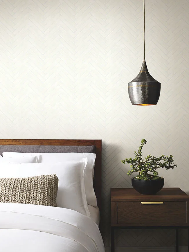Ronald Redding Herringbone Wood Veneer wallpaper, color Apple Blossom, SKU YGL7016