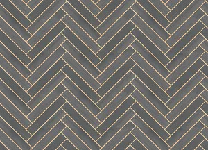 Ronald Redding Herringbone Wood Veneer wallpaper, color Graphite, SKU YGL7074
