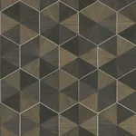 Ronald Redding Hexagram Wood Veneer - Brown & Black Wallpaper | Buy Online Ronald Redding Hexagram Wood Veneer wallpaper, color Brown & Black, SKU HO2103