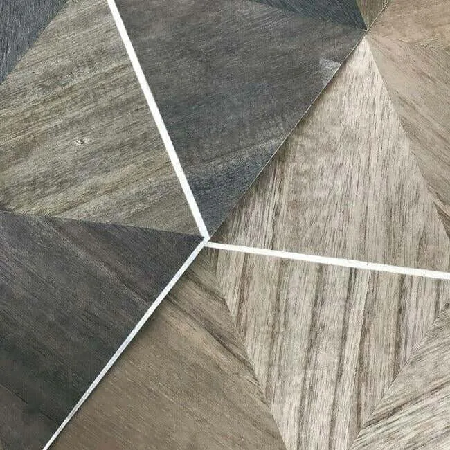 Ronald Redding Hexagram Wood Veneer wallpaper, color Brown & Black, SKU HO2103