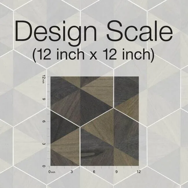 Ronald Redding Hexagram Wood Veneer - Brown & Black Wallpaper | Buy Online Ronald Redding Hexagram Wood Veneer wallpaper, color Brown & Black, SKU HO2103