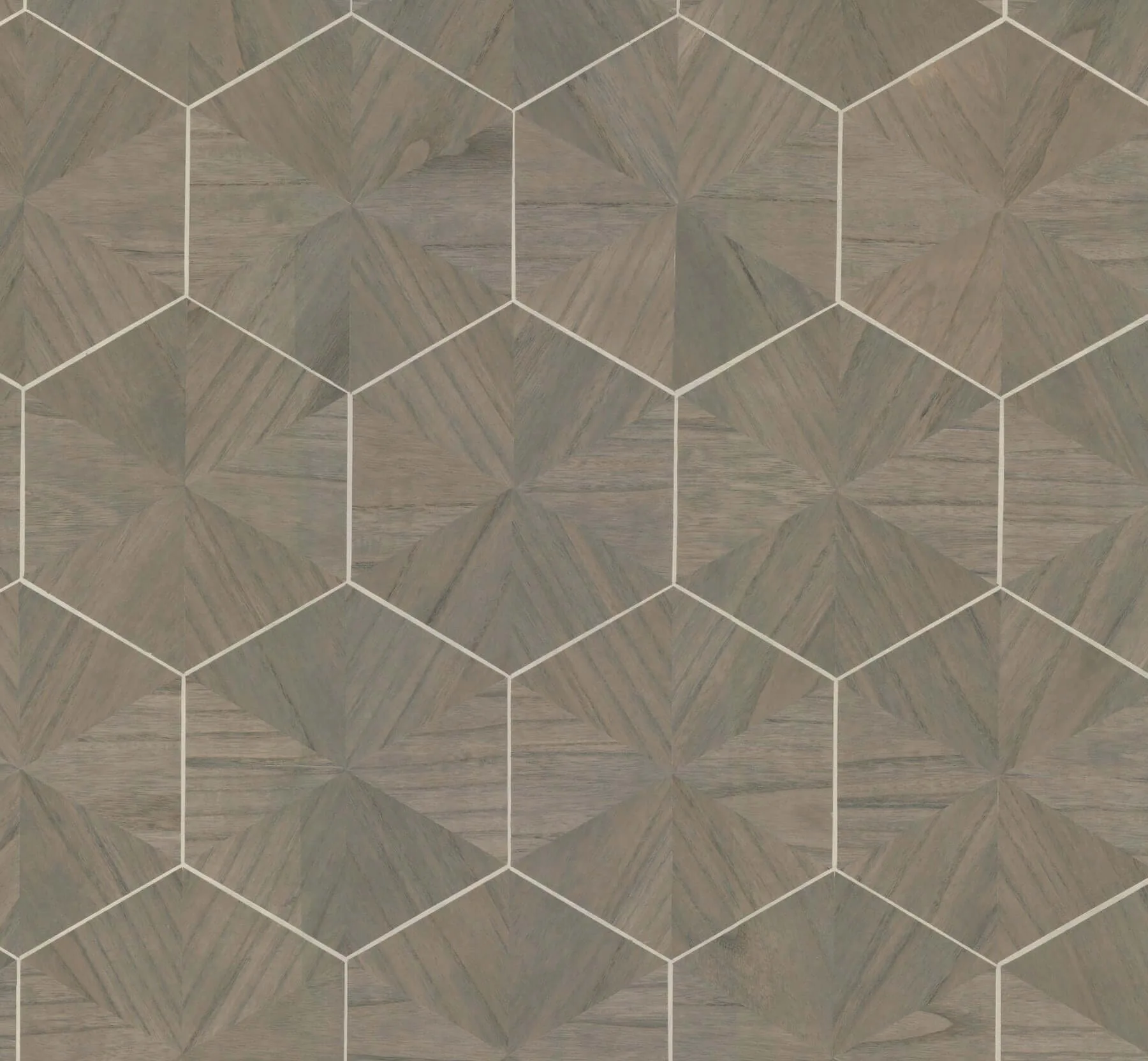Ronald Redding Hexagram Wood Veneer wallpaper, color Caper, SKU HO2102GV