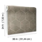 Ronald Redding Hexagram Wood Veneer wallpaper, color Caper, SKU HO2102GV