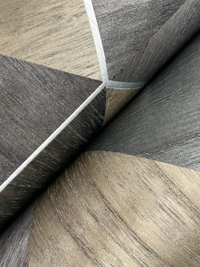 Ronald Redding Hexagram Wood Veneer wallpaper, color Smoke, SKU HO2103GV