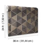 Ronald Redding Hexagram Wood Veneer - Smoke Wallpaper | Buy Online Ronald Redding Hexagram Wood Veneer wallpaper, color Smoke, SKU HO2103GV