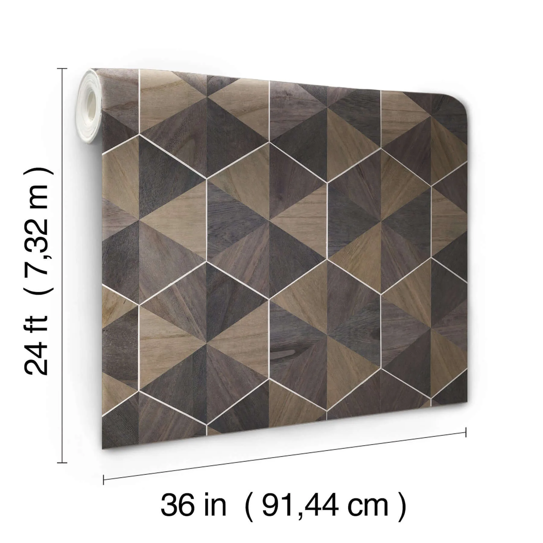 Ronald Redding Hexagram Wood Veneer - Smoke Wallpaper | Buy Online Ronald Redding Hexagram Wood Veneer wallpaper, color Smoke, SKU HO2103GV
