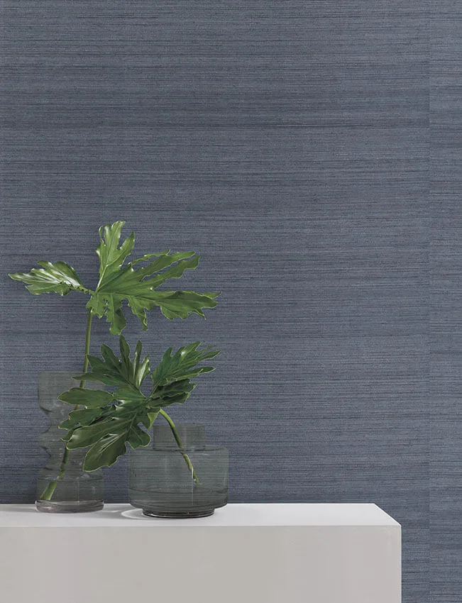 Ronald Redding Horizon Abaca wallpaper, color Indigo, SKU YGL7064