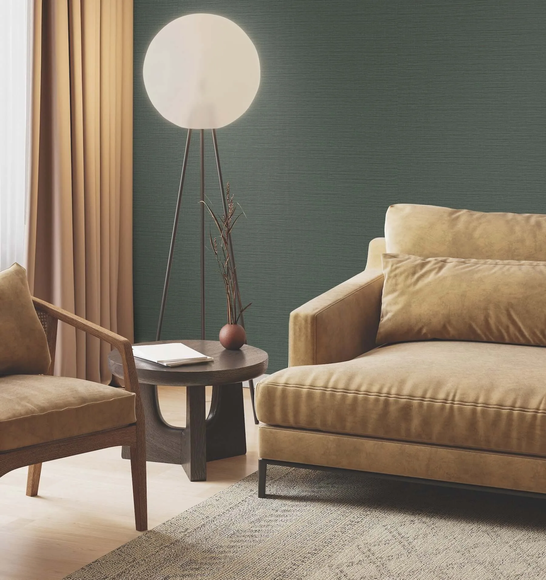 Ronald Redding Horizon Paperweave wallpaper, color Green, SKU GV0222